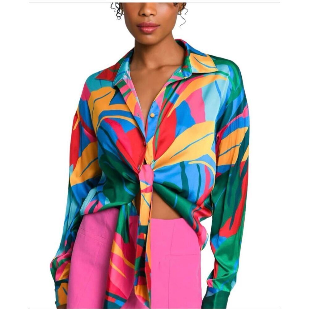 Hutch XS Long Sleeve Robbie Tie-Front multicolor Blouse relaxed fit